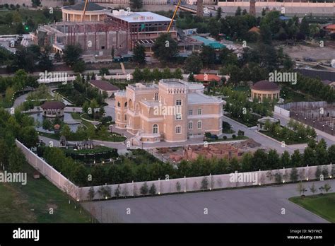 Aerial view the new presidential palace complex in the center of Grozny the capital city of ...