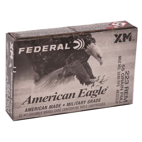 Federal American Eagle 223 Remington Ammo 55 Grain FMJ