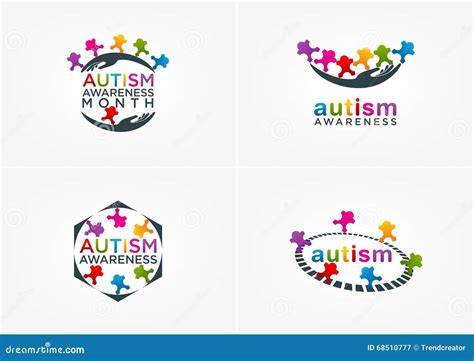 Autism Awareness Logo Design Stock Vector - Image: 68510777