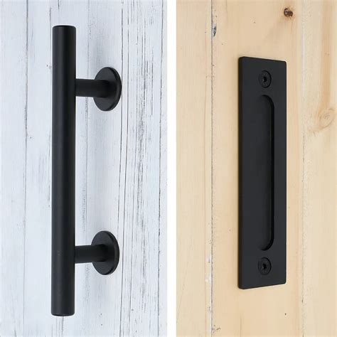 Carbon Steel Sliding Barn Door Pull Handle Wood Door Handle Black Door ...