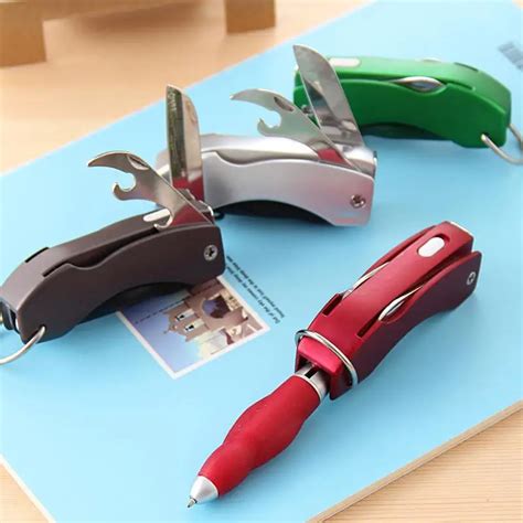 Selling creative folding light pen Swiss Army knife LED pen small customized advertising print ...