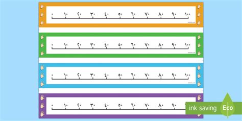 خط الأعداد للعد بالعشرات - أعداد،