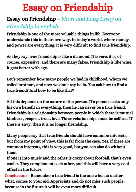 Essay on Friendship | Friendship Essay in english - Myriadstory