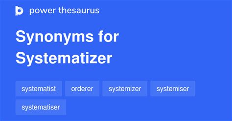 Systematizer synonyms - 66 Words and Phrases for Systematizer