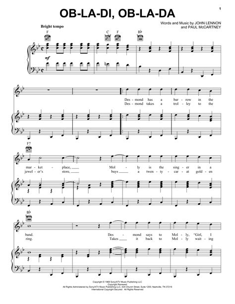 Ob-La-Di, Ob-La-Da | Sheet Music Direct