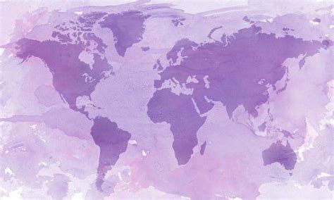 Lilac Purple World Map Canvas Print, Wall Decor, World Map Canvas Print ...