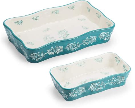 Wisenvoy Baking Dish Ceramic Bakeware Sets Lasagna Pan 2-pcs Casserole Dish Bakeware Baking ...