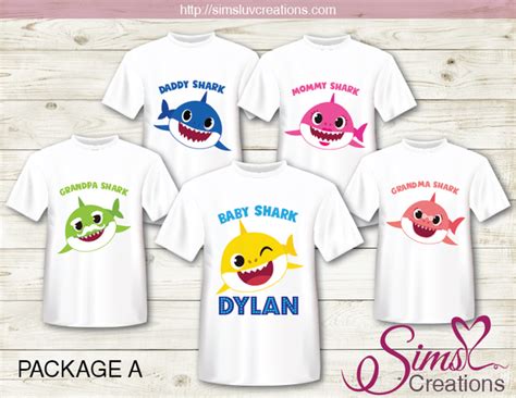 BABY SHARK T SHIRT IRON ON TRANSFER | DIGITAL FILE FOR BABY SHARK T ...