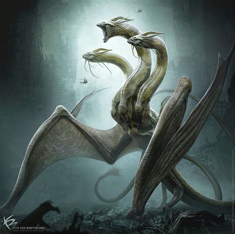 ArtStation - King Ghidorah - Creature Design, Ken Barthelmey | Monster ...