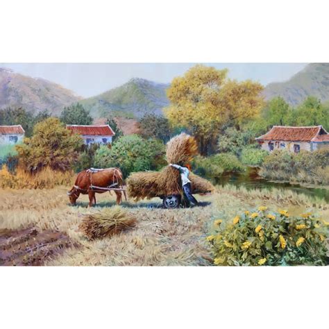 High quality hand painted autumn harvest oil painting original works of art canvas oil painting ...