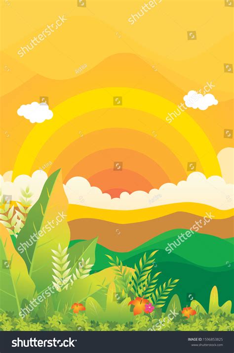 Tropical Jungle Vector Background Illustration Big Stock Vector ...