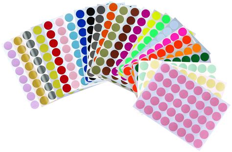 Colored dot Stickers 3/4" inch All Purpose Labels in 24 Assorted Colors 19mm (1.9 cm) - 960 Pack ...