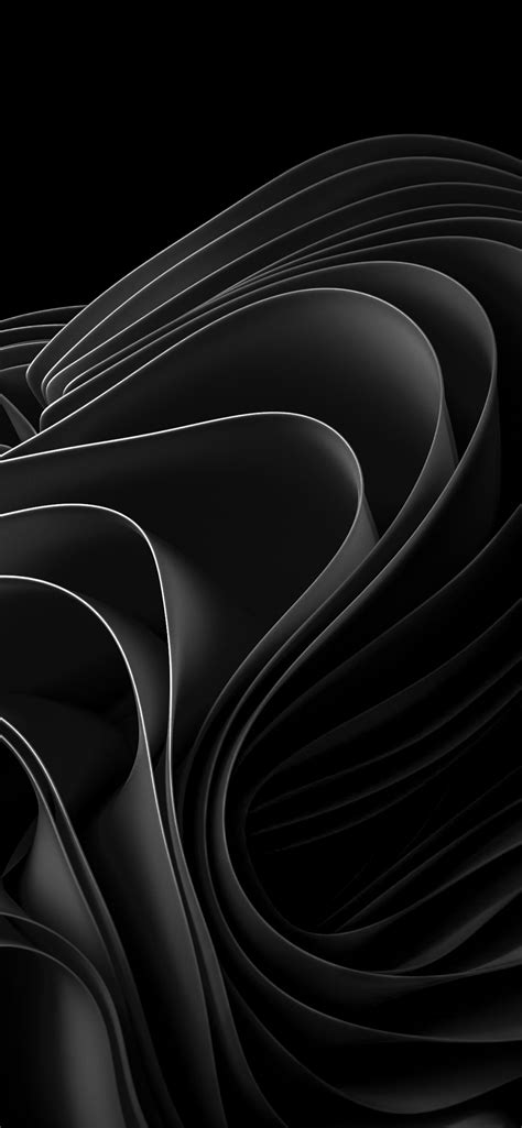 Windows 11 Wallpaper 4K, Black abstract, Stock