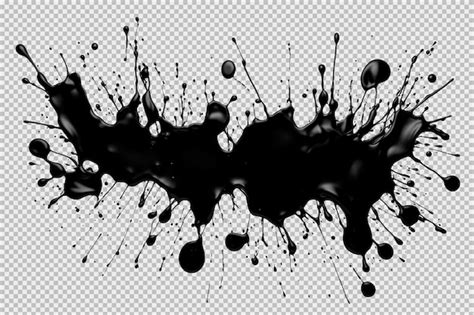 Free PSD | Black paint splash isolated on transparent background