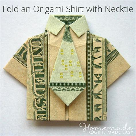 Money Origami Shirt and Tie Folding Instructions