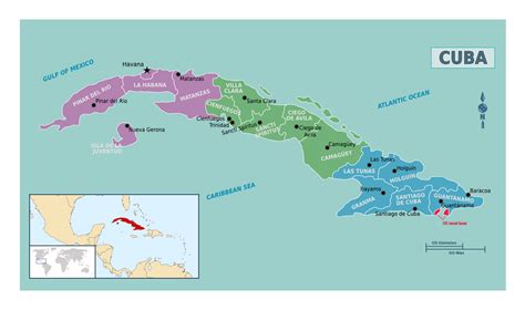 Detailed regions map of Cuba | Cuba | North America | Mapsland | Maps ...