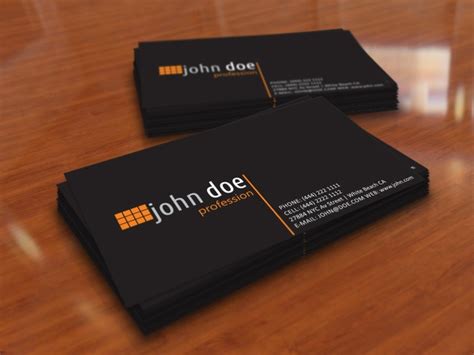 Simple black personal business card template Vectors graphic art ...