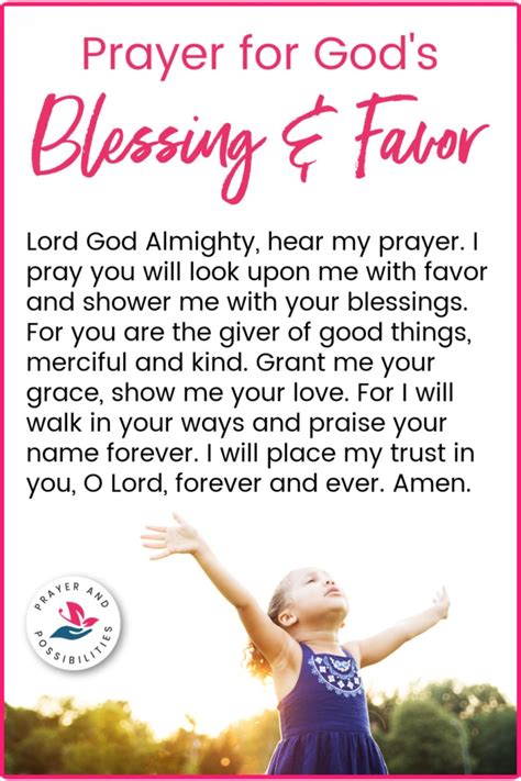 Prayer for Blessing and Favor - Prayer & Possibilities