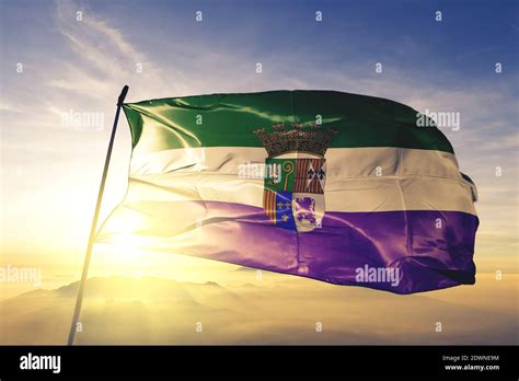 San German municipality of Puerto Rico flag waving on the top sunrise mist fog Stock Photo - Alamy