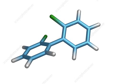 Polychlorinated biphenyl molecule - Stock Image - A654/0034 - Science Photo Library