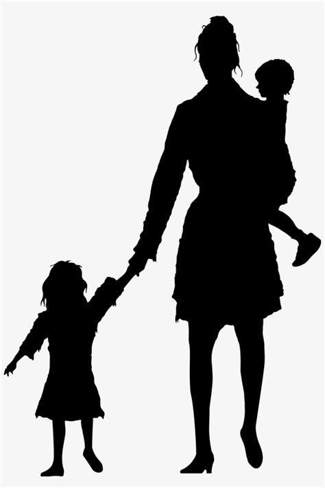 People Walking Away Silhouette Png - Child And Mother Silhouette - 495x720 PNG Download - PNGkit