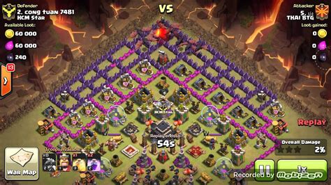 TH9 Anti 3-stars war base with replays - YouTube