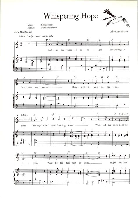 Whispering Hope Digital Hymn Tune Key of C - Etsy | Hymn sheet music, Hymn music, Hymn print