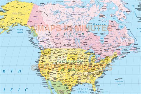 Map Of North American Cities With Latitude And Longitude