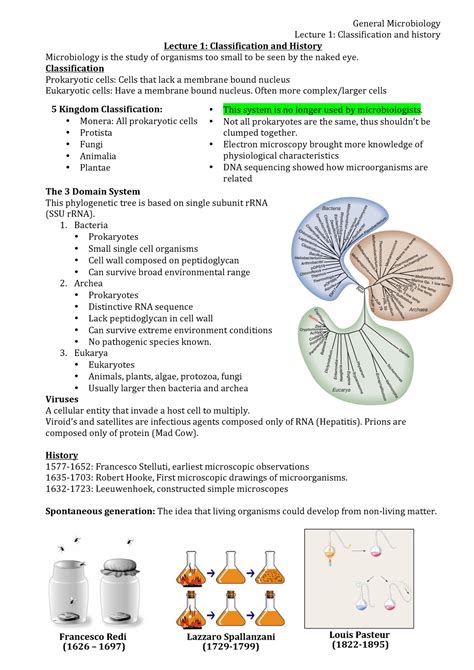 General Microbiology - Lecture notes - Lecture 1 - General Microbiology Lecture 1 : C ...