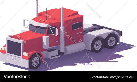 Low poly american classic truck Royalty Free Vector Image