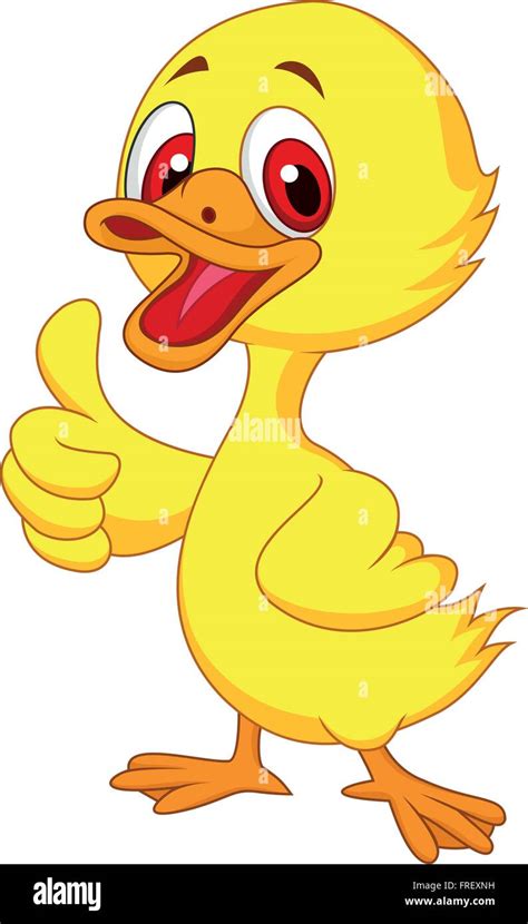 Cute baby duck cartoon thumb up Stock Vector Image & Art - Alamy