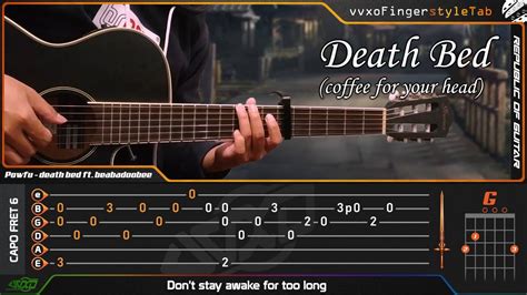 Powfu - death bed ft. beabadoobee - Fingerstyle Guitar Cover + TABS Tutorial Acordes - Chordify