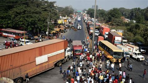 Truck drivers protest against new provisition under hit and run ...