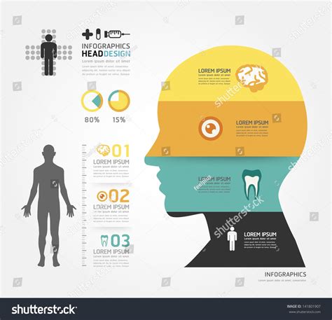 Medical Infographic Design template \u002F can be used for infographics \u002F horizontal cutout ...