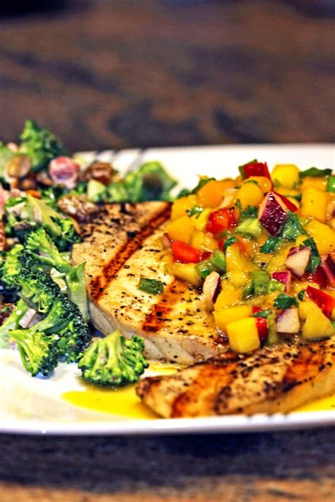 Grilled Swordfish with Mango Salsa | Kevin Is Cooking