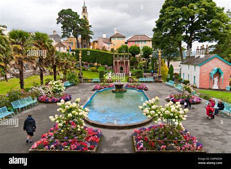 Portmeirion gardens, Wales, UK Stock Photo - Alamy