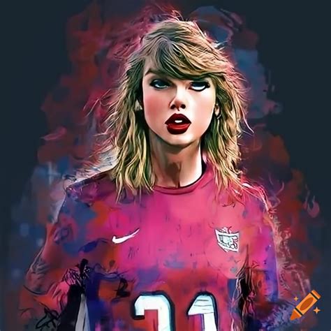 Taylor swift wear football jersey on Craiyon