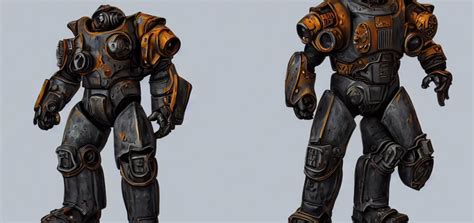 Fallout T-60 Power Armor Concept Art, vibrant colors, | Stable Diffusion | OpenArt