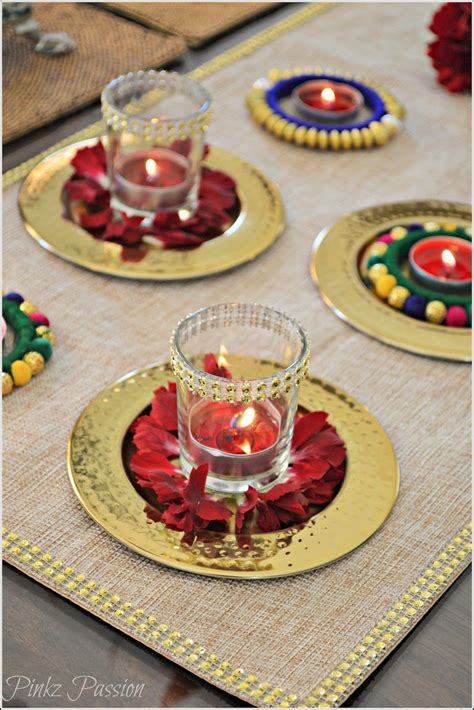 A Dash of Glam on your table ( Diwali Tablescape) | Diwali decorations at home, Diwali ...