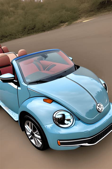 2019 Light Blue Metallic VW Beetle Convertible · Creative Fabrica