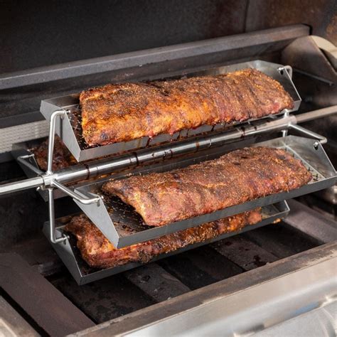 BBQGuys Signature Rib Rotisserie Rotating BBQ Grill Trays - BBQ-RRW : Amazon.ca: Patio, Lawn ...