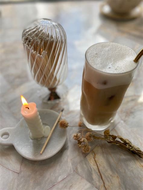 Tan and cream and warm tones with an autumn vibe. Aesthetically pleasing iced coffee. Afternoon ...