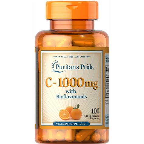 Puritan's Pride Vitamin C-1000 mg with Bioflavonoids-100 Capsules - Walmart.com - Walmart.com