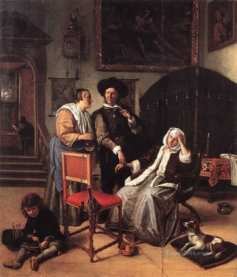 Doctors Visit Dutch genre painter Jan Steen Painting in Oil for Sale