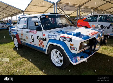 1985 Lada 2105 VFTS rally car in the paddock at the 2011 Goodwood Festival of Speed, Sussex ...