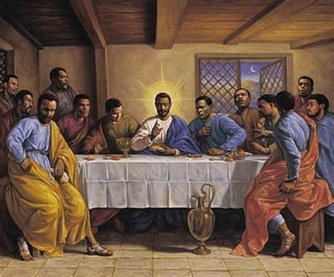 African American Last Supper Painting - Painting Watercolor