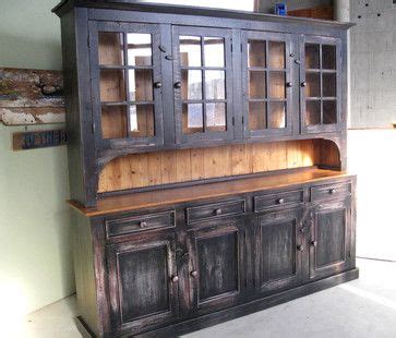 Black country hutch built-in | Large Reclaimed Wood Hutch rustic-storage-units-and-cabinets ...