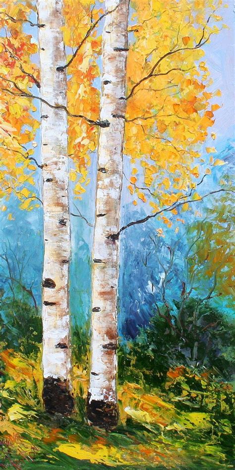 Solitary Birch Trees - CANVAS OR PRINT WALL ART - Walmart.com