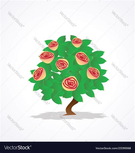 Cartoon rose bush Royalty Free Vector Image - VectorStock