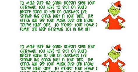 Grinch Dust Free Printable - Printable Templates